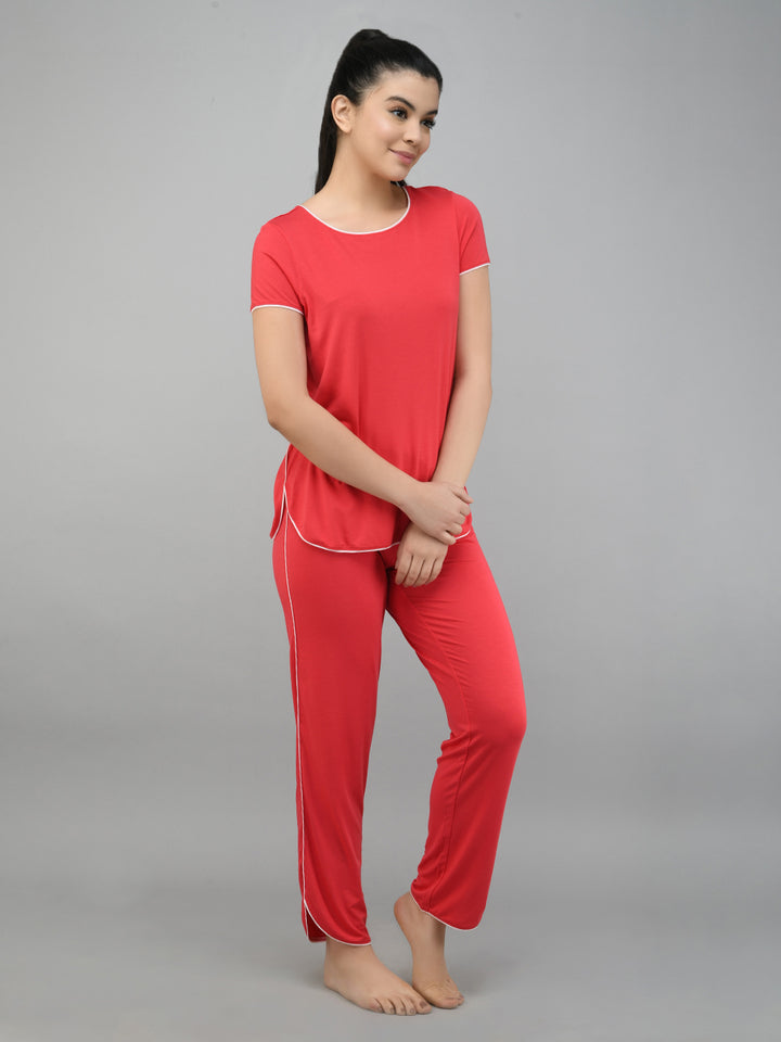 Love Red Piping Pajamas for stylish and comfortable sleepwear.