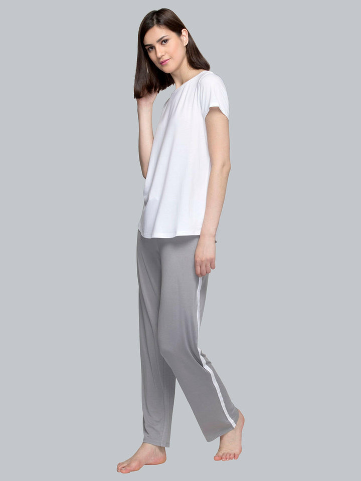 Deep Grey Trackpants With Side Piping Set.