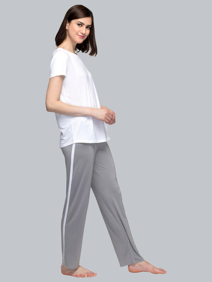 Deep Grey Trackpants With Side Piping Set.