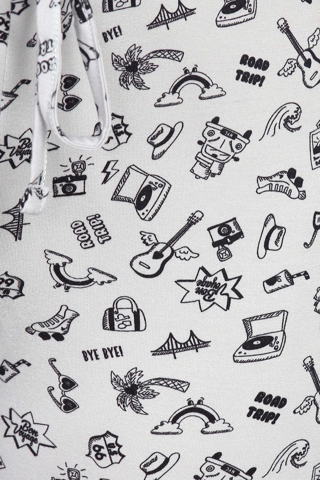 "Bon Voyage Capri playful travel-themed fabric pattern design"