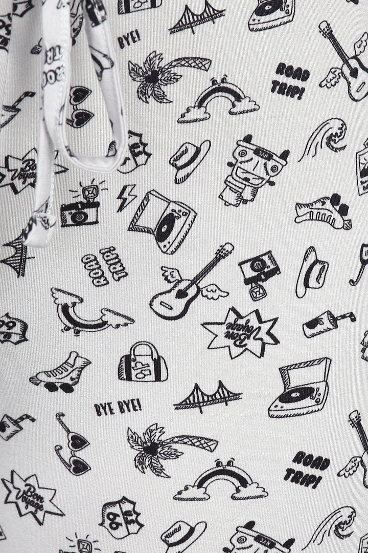 Bon Voyage Capri Set featuring fun travel-themed graphic prints.