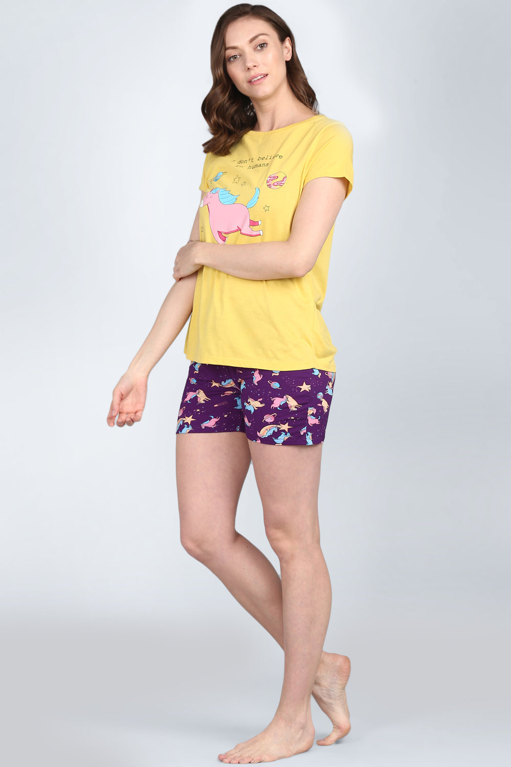 Spaced Out Unicorn Shorts Set