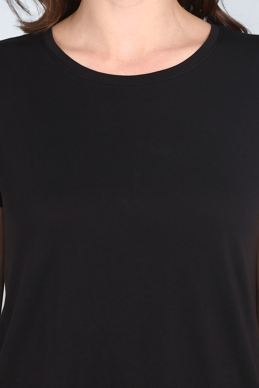 Elegant black lounge set featuring a stylish black top neckline.