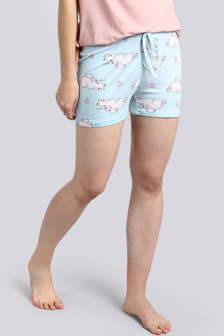 Puppy Love Shorts Set featuring cute dog prints and comfortable design.