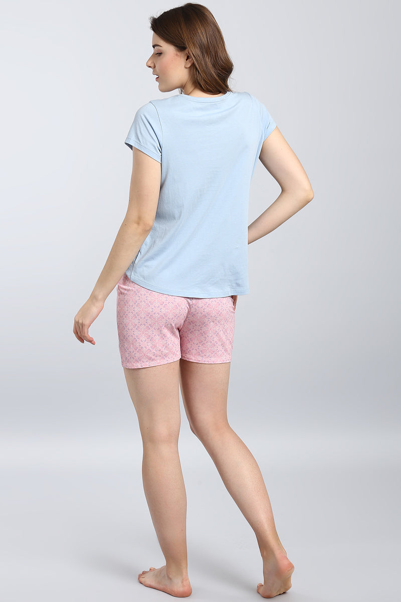 Blush Pattern Shorts Set