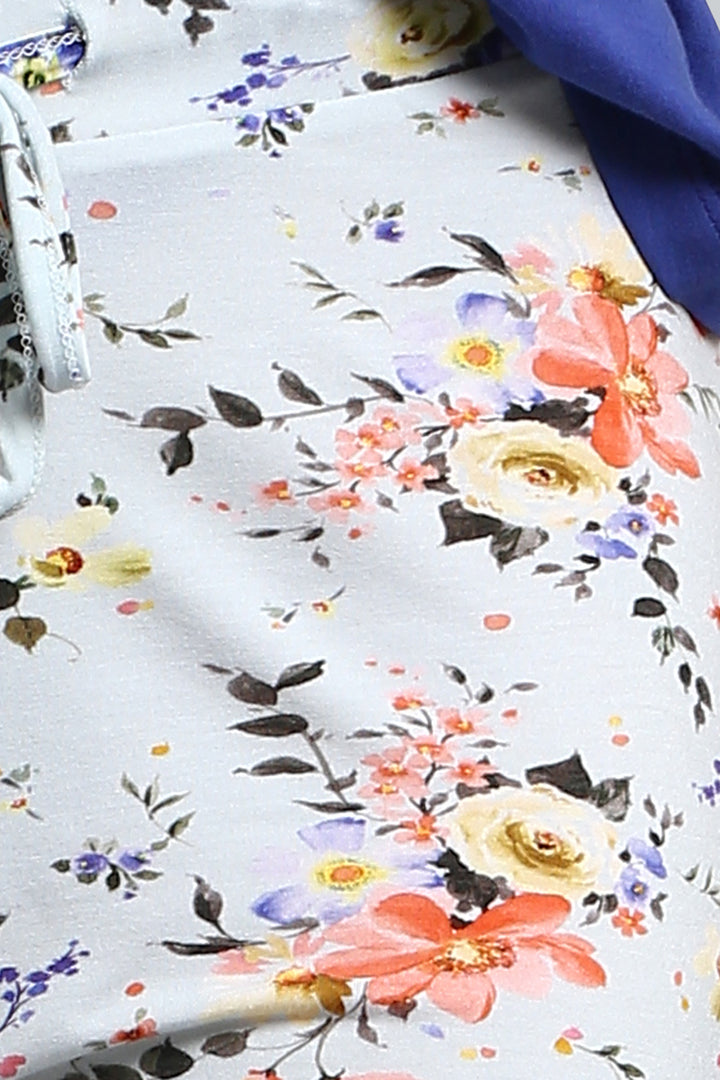 Delicate Floral Shorts Set with colorful flower patterns on soft fabric.