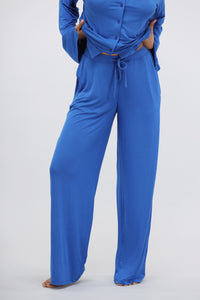 Olympian Blue Modal Flared Lounge Pant for comfortable and stylish lounging.
