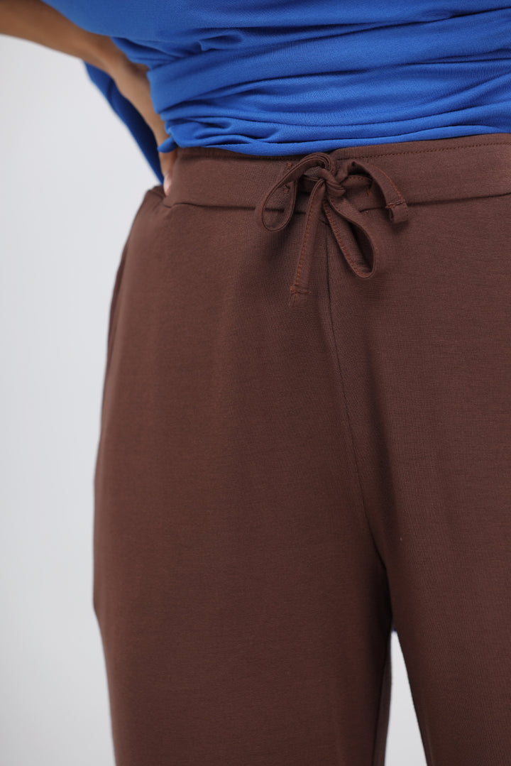 French Roast Modal Straight Lounge Pant with adjustable drawstring waist.