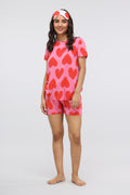 Pink Heart Modal Shorts Set