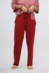 Rhubarb Modal Straight Lounge Pant in elegant red color, stylish and comfortable.