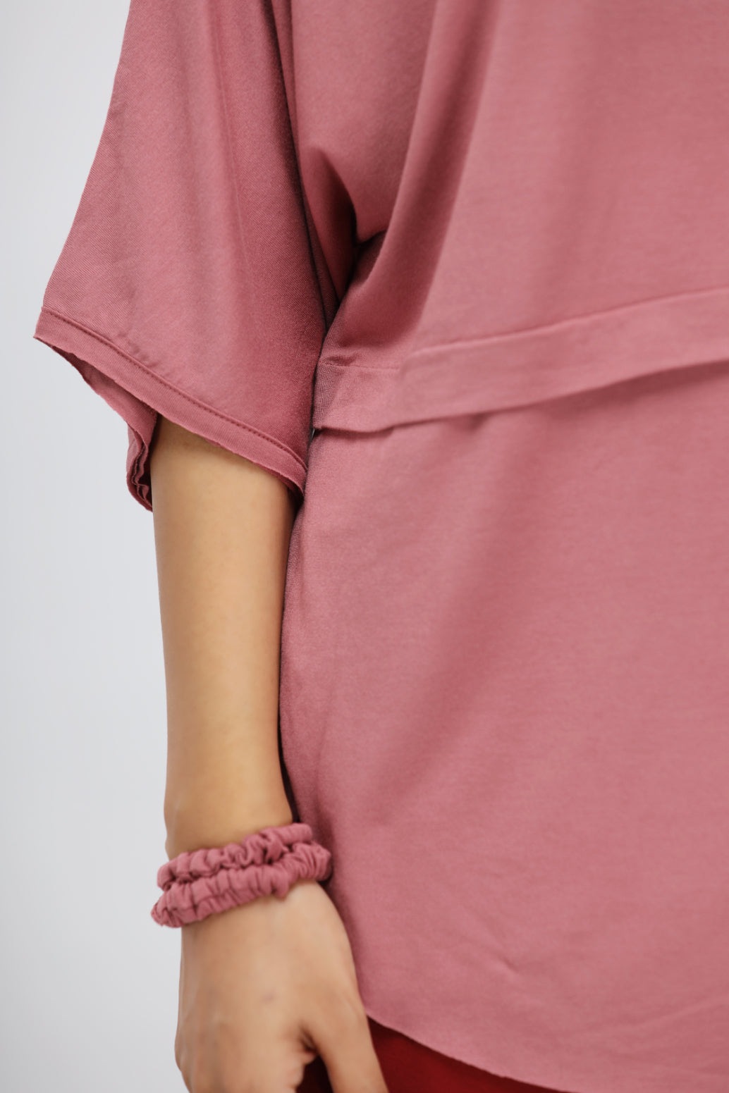 Deco Rose Modal Oversized Lounge Top displayed with trendy accessories.
