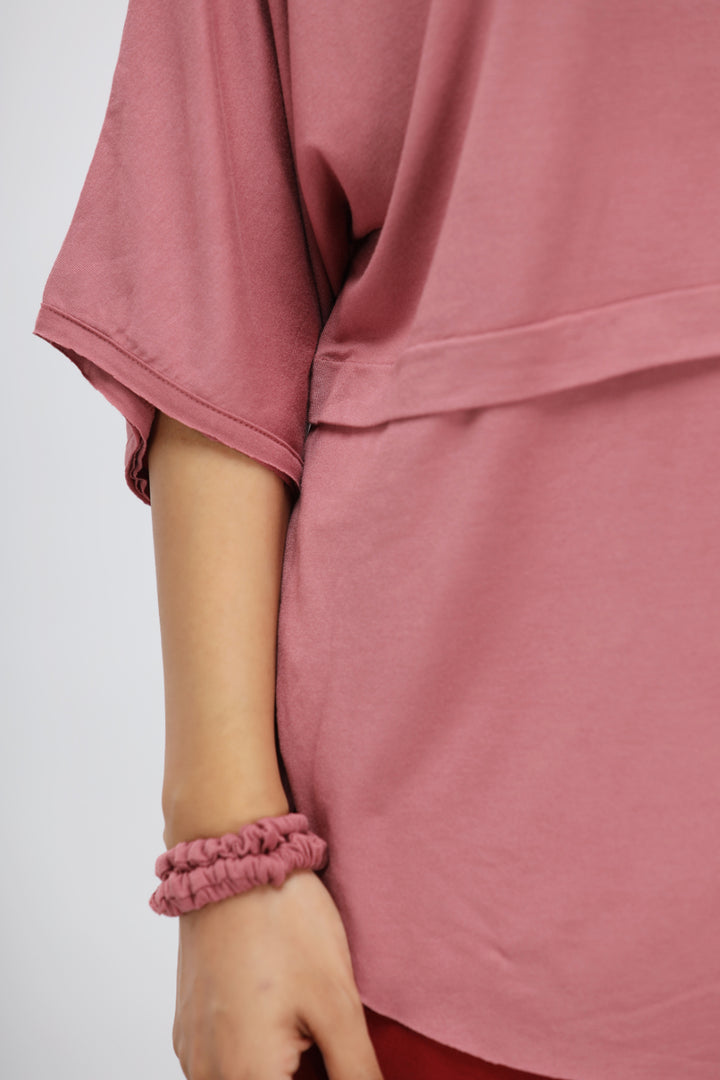 Deco Rose Modal Oversized Lounge Top displayed with trendy accessories.