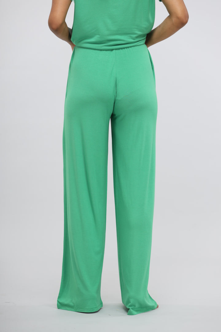 Green Bee Modal Flared Lounge Pant, comfortable and stylish back view.