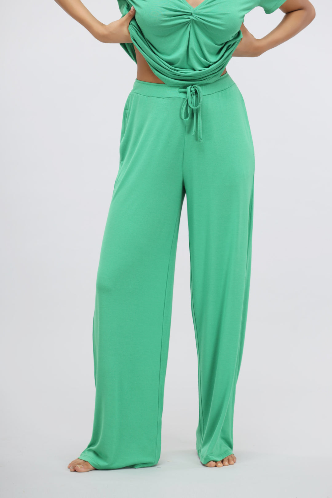 Green Bee Modal Flared Lounge Pant