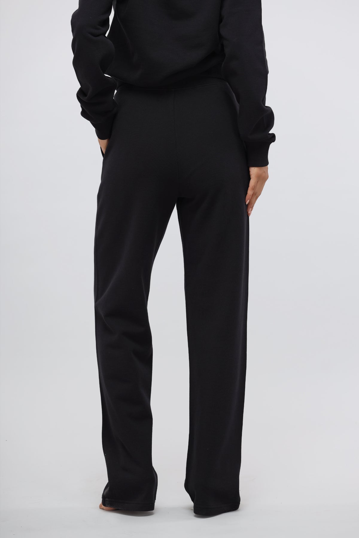Jet Black Terry Jogger Pants featuring a stylish patch pocket.
