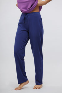 Functional blue Supima® straight lounge pant for comfort and style.