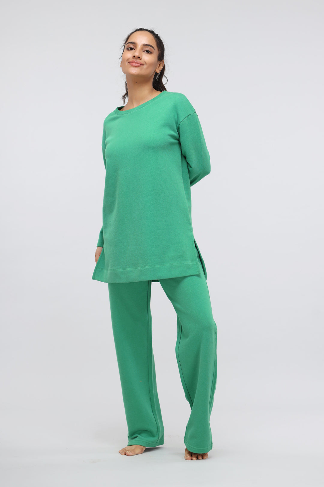 Green Bee Cotton Terry Pullover Set