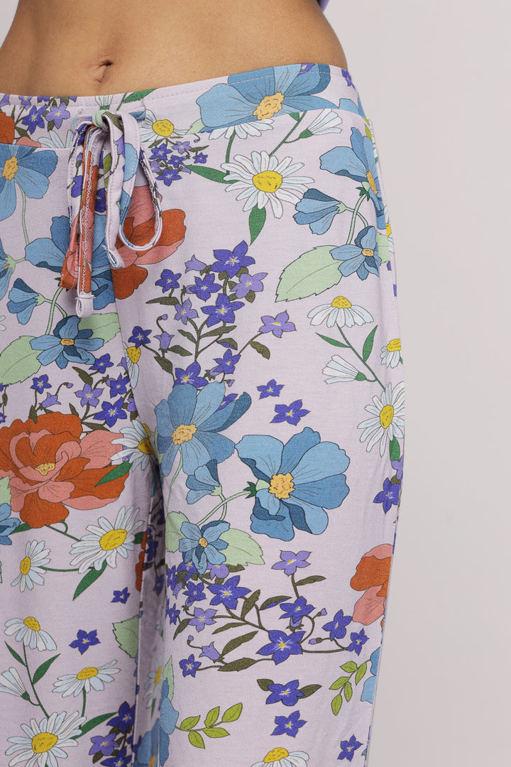 Delicate fresh florals shorts set with vibrant flower patterns.